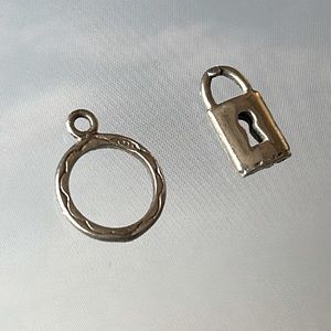 Lock and Ring Silver Charms